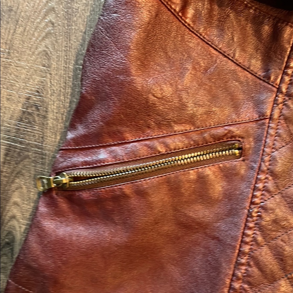 GUESS Women's Mahogany Leather Jacket - Picture 10 of 14